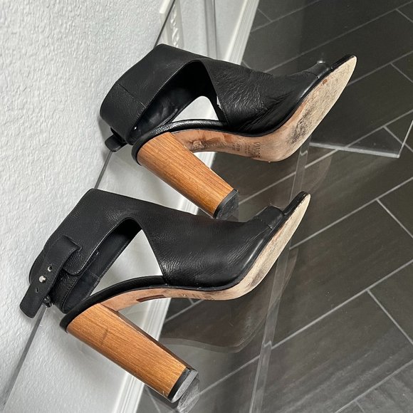 Vince Addie Open-toe Bootie Block Heel Sandals Black - Picture 8 of 14